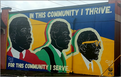 In this community mural 